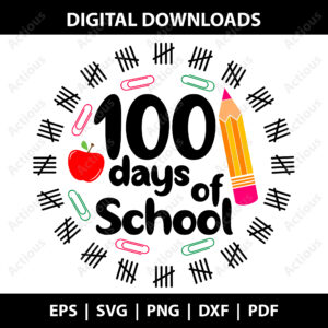 100 Days of School Svg, School Celebration Svg, digital download svg commercial use