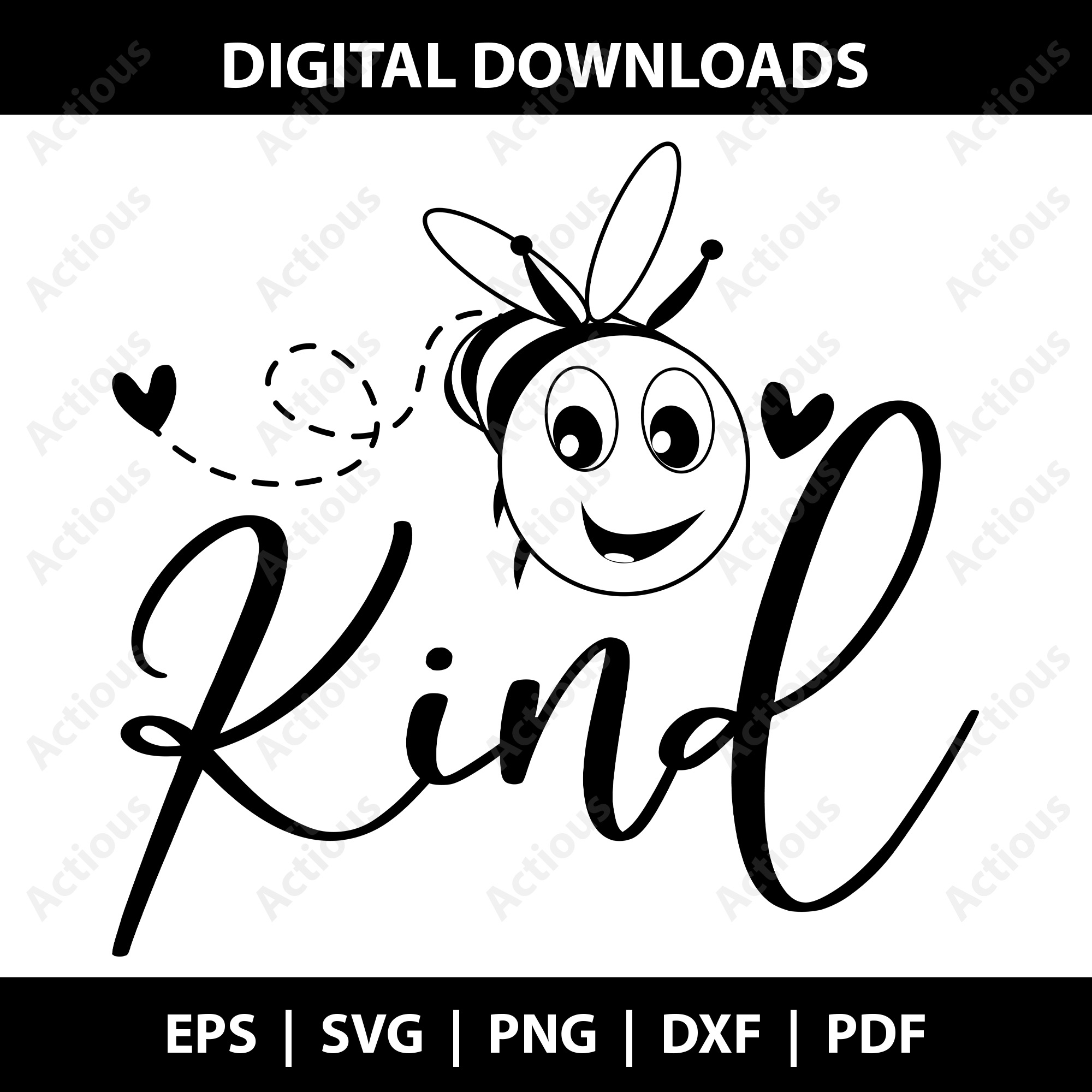 Bee Kind Svg, Positive quote svg, commercial use svg