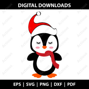Christmas Girl Penguin svg