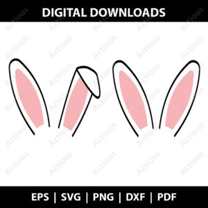 Bunny ears svg, Easter Monogram, digital download design