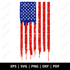 Distressed American Flag 4th of July Svg, Patriotic Svg, commercial use svg