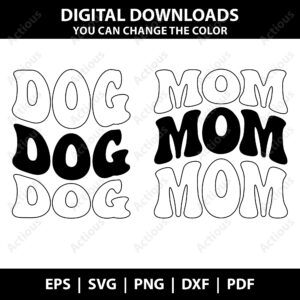 Dog Mom wavy letters Svg, Pet Lover Designs, commercial use svg