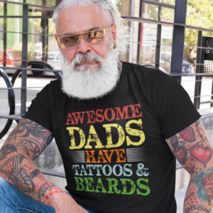 Awesome Dad have tattoo and beards Svg