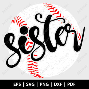 Baseball Sister Svg, Baseball Fan Svg, commercial use svg