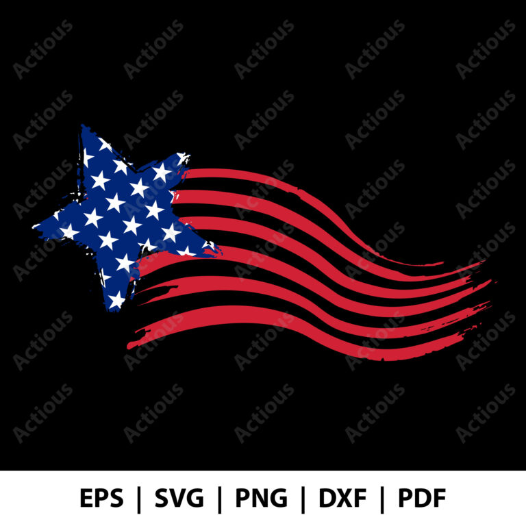 Distressed American Flag 4th of July Svg