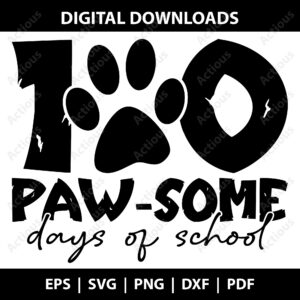 100 paw some days of school svg,