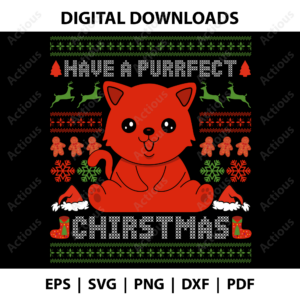 have a purrfect christmas svg, grumpy christmas cat svg, cricut svg file
