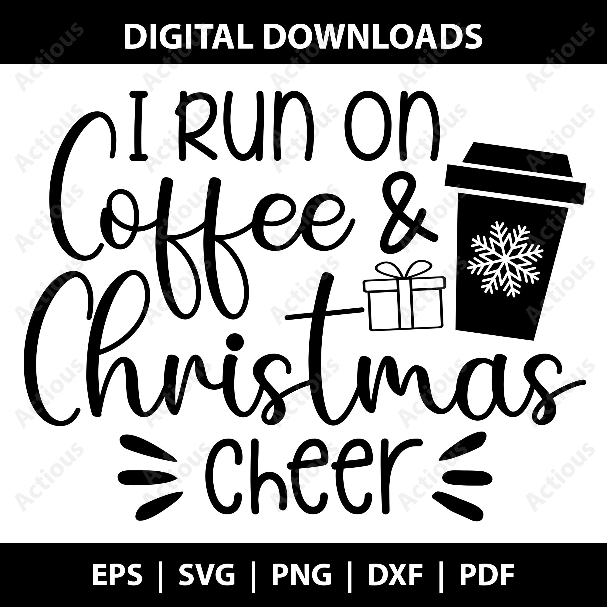 i run on coffee and christmas cheer svg, christmas svg, coffee svg, cricut svg file