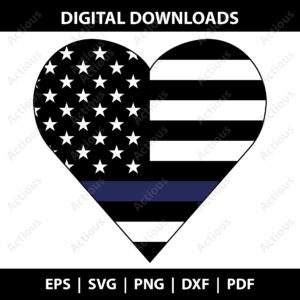 police flag heart svg,