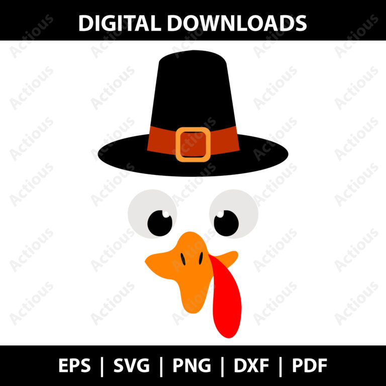 turkey face boy svg