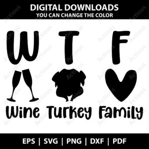 wine turkey family svg, thanksgiving svg, commercial use svg